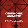 Cérémonie Papa Legba en rouge et noir rituel de magie animiste