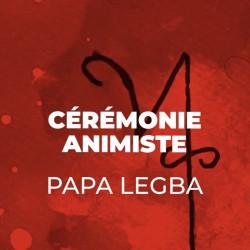 Cérémonie Papa Legba en rouge et noir rituel de magie animiste