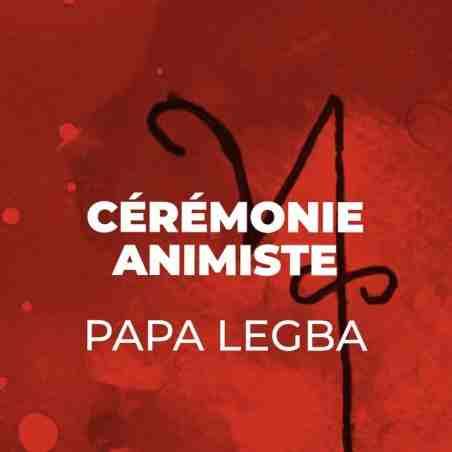 Cérémonie Papa Legba en rouge et noir rituel de magie animiste