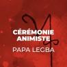 Cérémonie Papa Legba en rouge et noir rituel de magie animiste