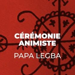 Cérémonie Papa Legba en rouge et noir rituel de magie animiste