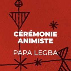 Cérémonie Papa Legba vévé vaudou en rouge et noir rituel de magie animiste