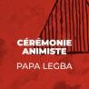 Cérémonie Papa Legba vévé vaudou en rouge et noir rituel de magie animiste