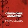 Cérémonie Papa Legba vévé vaudou en rouge et noir rituel de magie animiste