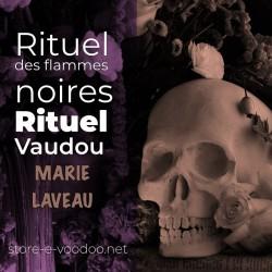le rituel des flammes noires et un crâne de tête de mort avec des fleurs est un rituel vaudou de Marie Laveau