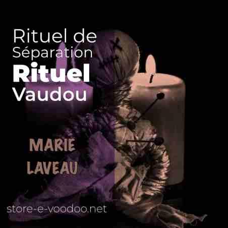 rituel de séparation bi couleur, une poupée vaudou est piquée en plein coeur à la lueur des bougies votives. sépia et violet