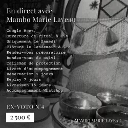 Ex-voto · numéro 4 création initiatique · vaudou · vodou · Lwa · Mambo Marie Laveau · Makout Lwa · Packet 