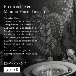 Ex-voto · numéro 5 ethnographie sensorielle · vaudou · vodou · Lwa · Mambo Marie Laveau · Passage initiatique 