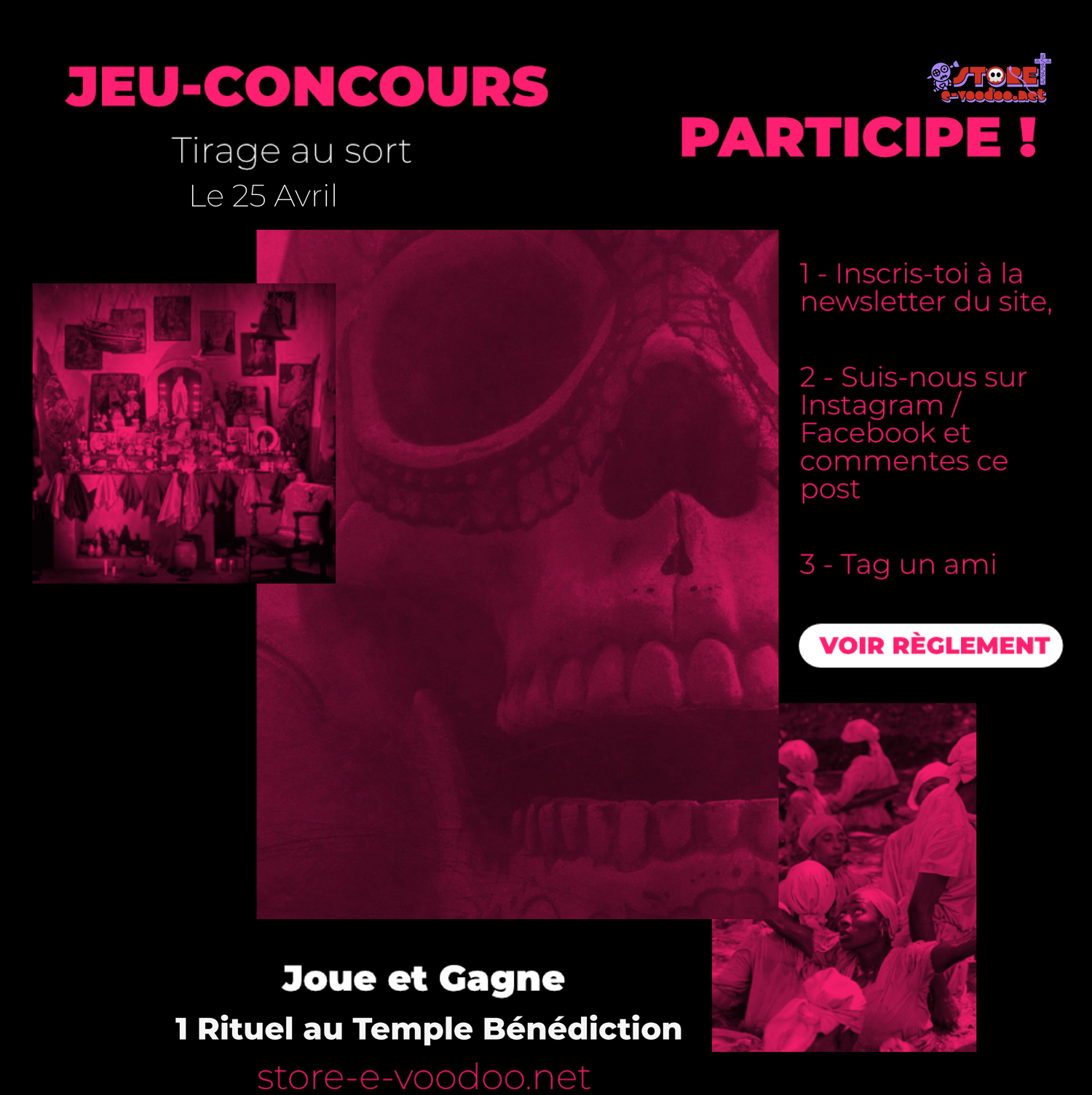 rituel au temple benediction jeu-concours marie laveau